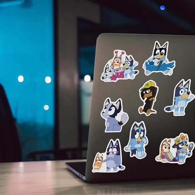 100 Cartoon Stickers Colorful Aesthetic VSCO Vinyl/PVC Waterproof Decals for Water Bottle, Phone, Case, Laptop, Skateboard, Gift for Kids, Teens, Boys and Girls (Blue 100)
